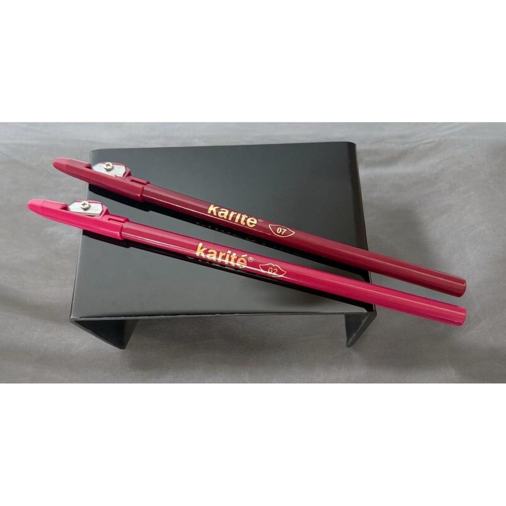 Gift Set! 2 NEW Karite Lip Liner Pencils with Built-in Sharpeners.COLORS 07 & 02